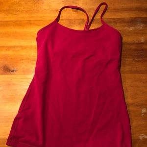 Red Lululemon Power Y Tank
